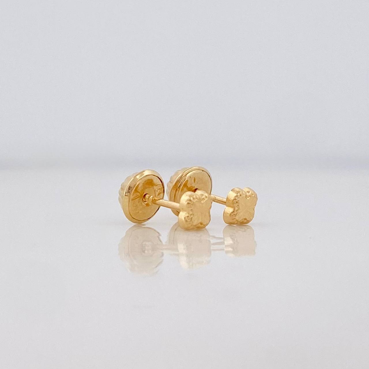 Topos Trebol Diamantado 0.4g / 3.4mm Oro Amarillo 18K