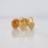 Topos Candado Corazon 0.7g / 4.62mm Oro Amarillo 18K