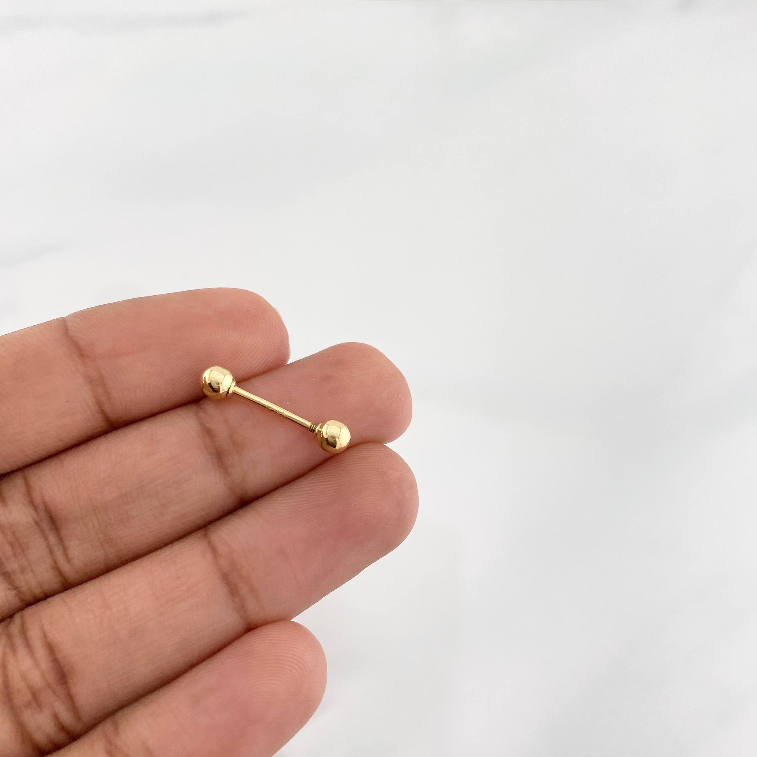 Piercing Barra 0.35g / 2cm Oro Amarillo 18K