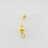Piercing Curvo Corazon 0.75g / 2.5cm Oro Amarillo 18K