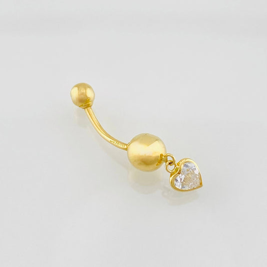 Piercing Curvo Corazon 0.75g / 2.5cm Oro Amarillo 18K