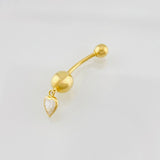 Piercing Curvo Corazon 0.75g / 2.5cm Oro Amarillo 18K