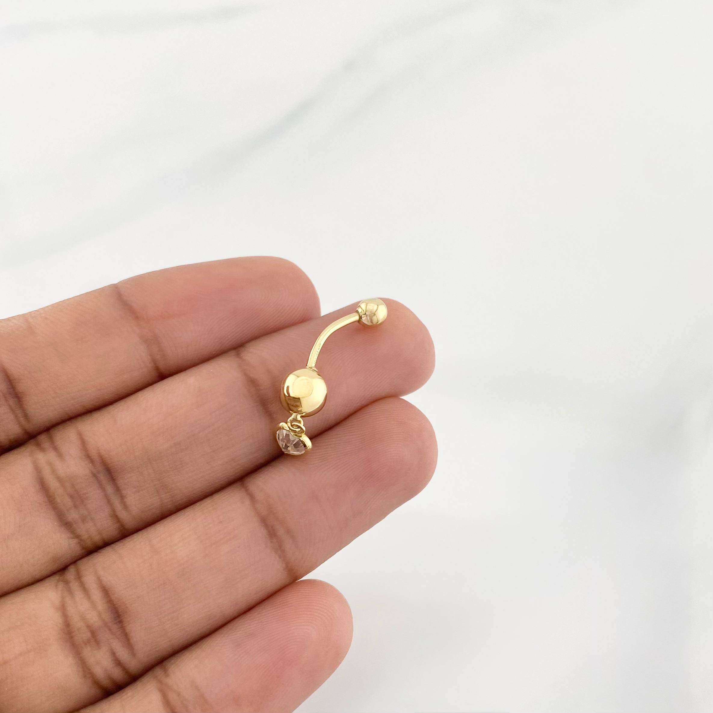 Piercing Curvo Corazon 0.75g / 2.5cm Oro Amarillo 18K