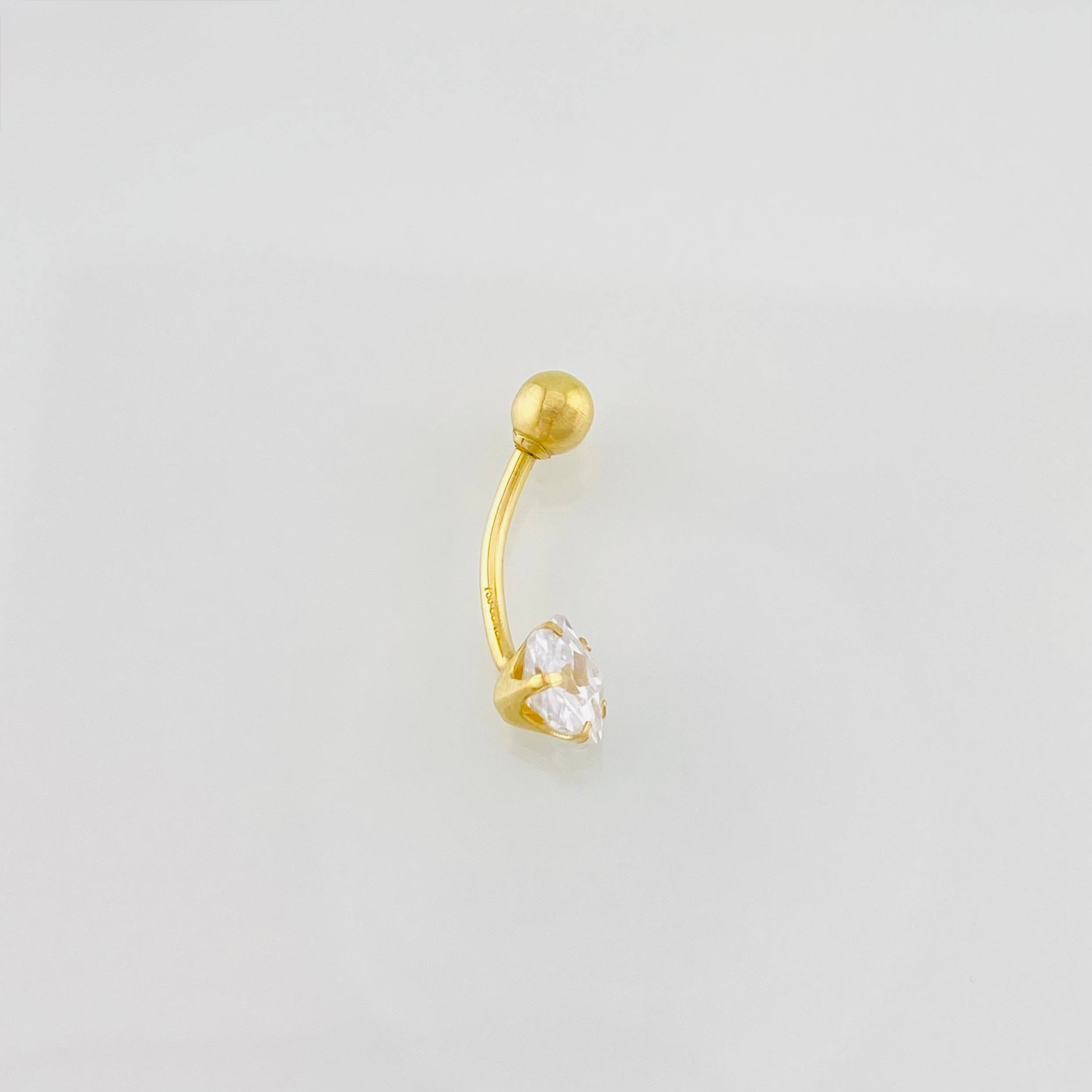 Piercing Curvo Flor 0.7g / 2cm Oro Amarillo 18K