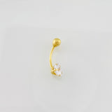 Piercing Curvo Flor 0.7g / 2cm Oro Amarillo 18K