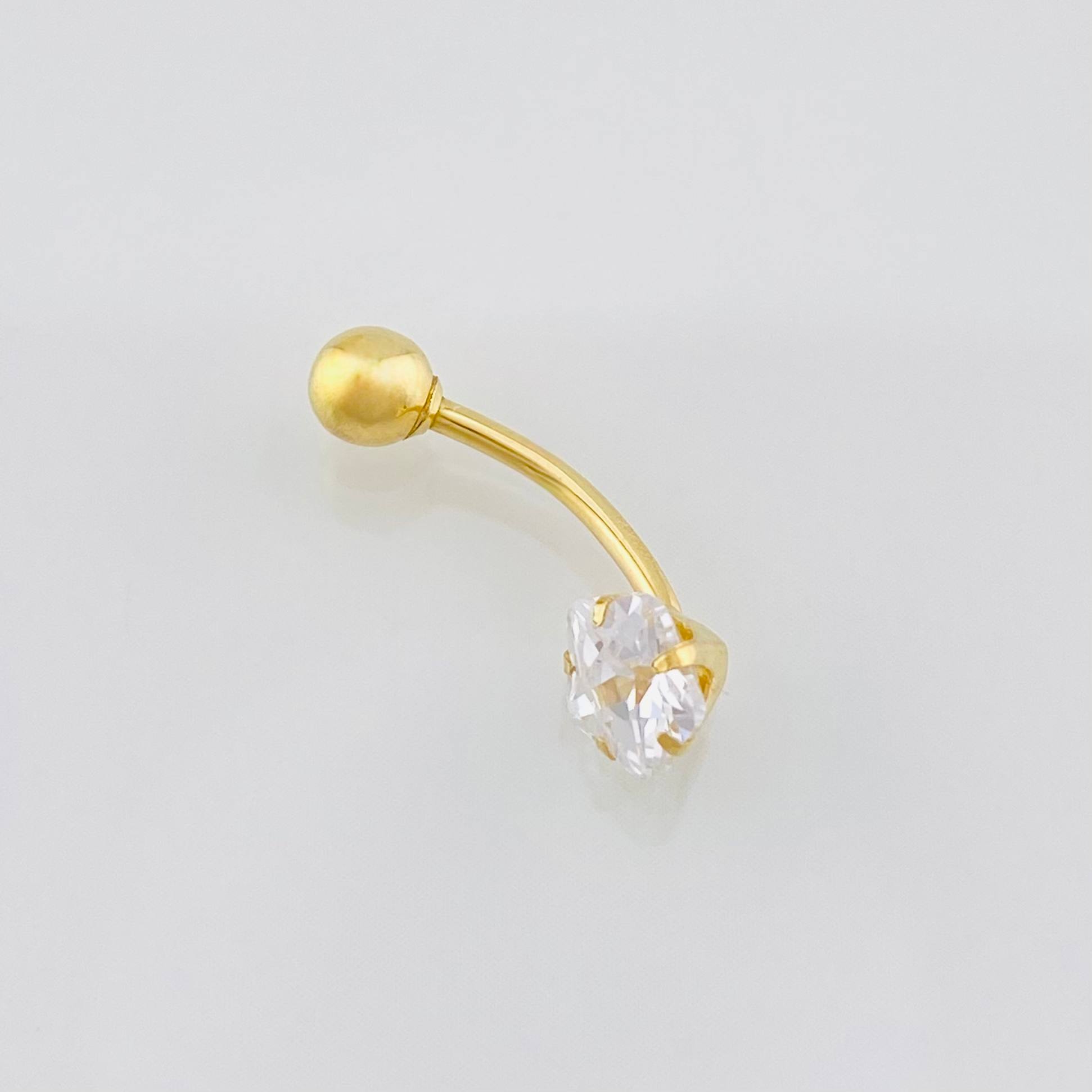 Piercing Curvo Flor 0.7g / 2cm Oro Amarillo 18K