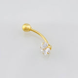Piercing Curvo Flor 0.7g / 2cm Oro Amarillo 18K