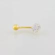 Piercing Curvo Flor 0.7g / 2cm Oro Amarillo 18K