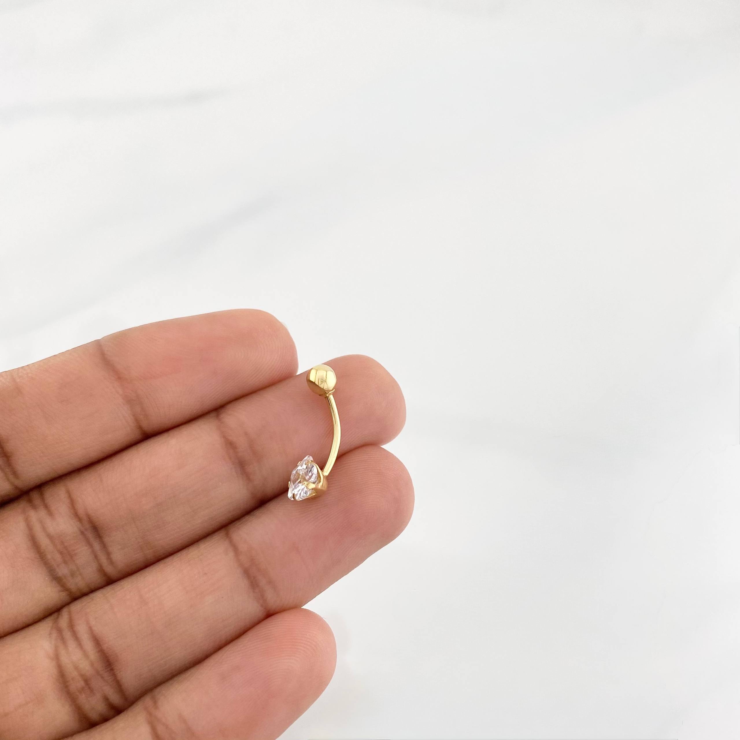 Piercing Curvo Flor 0.7g / 2cm Oro Amarillo 18K