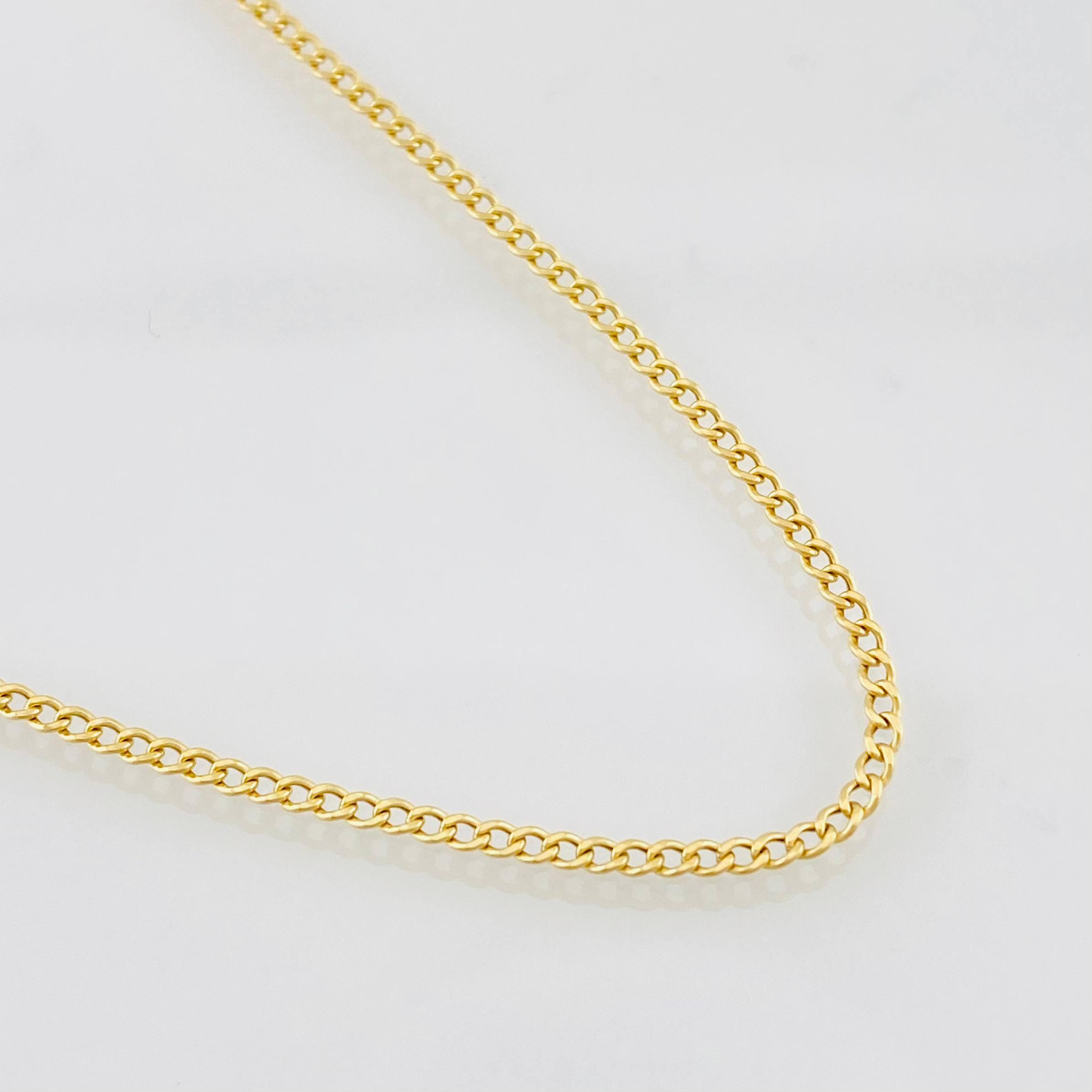 Cadena Cubana 1.1g / 40cm / 1.6mm Oro Amarillo 18K