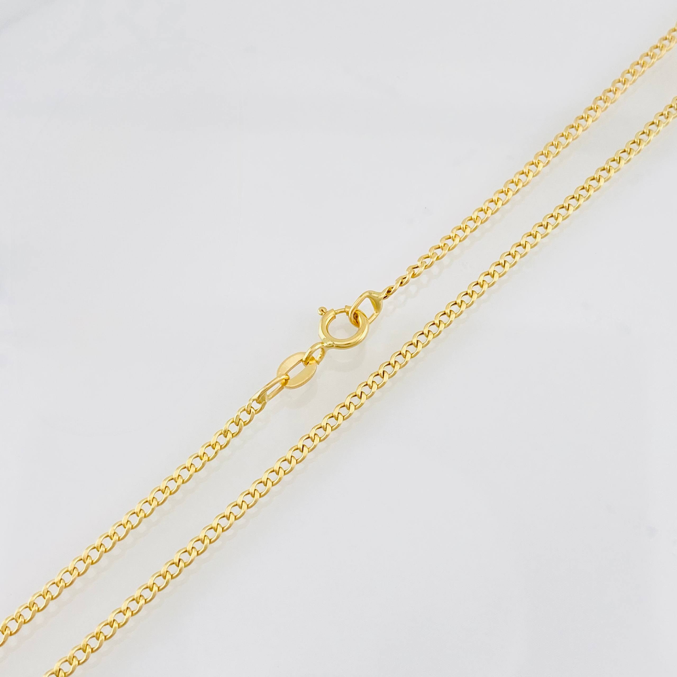 Cadena Cubana 1.1g / 40cm / 1.6mm Oro Amarillo 18K