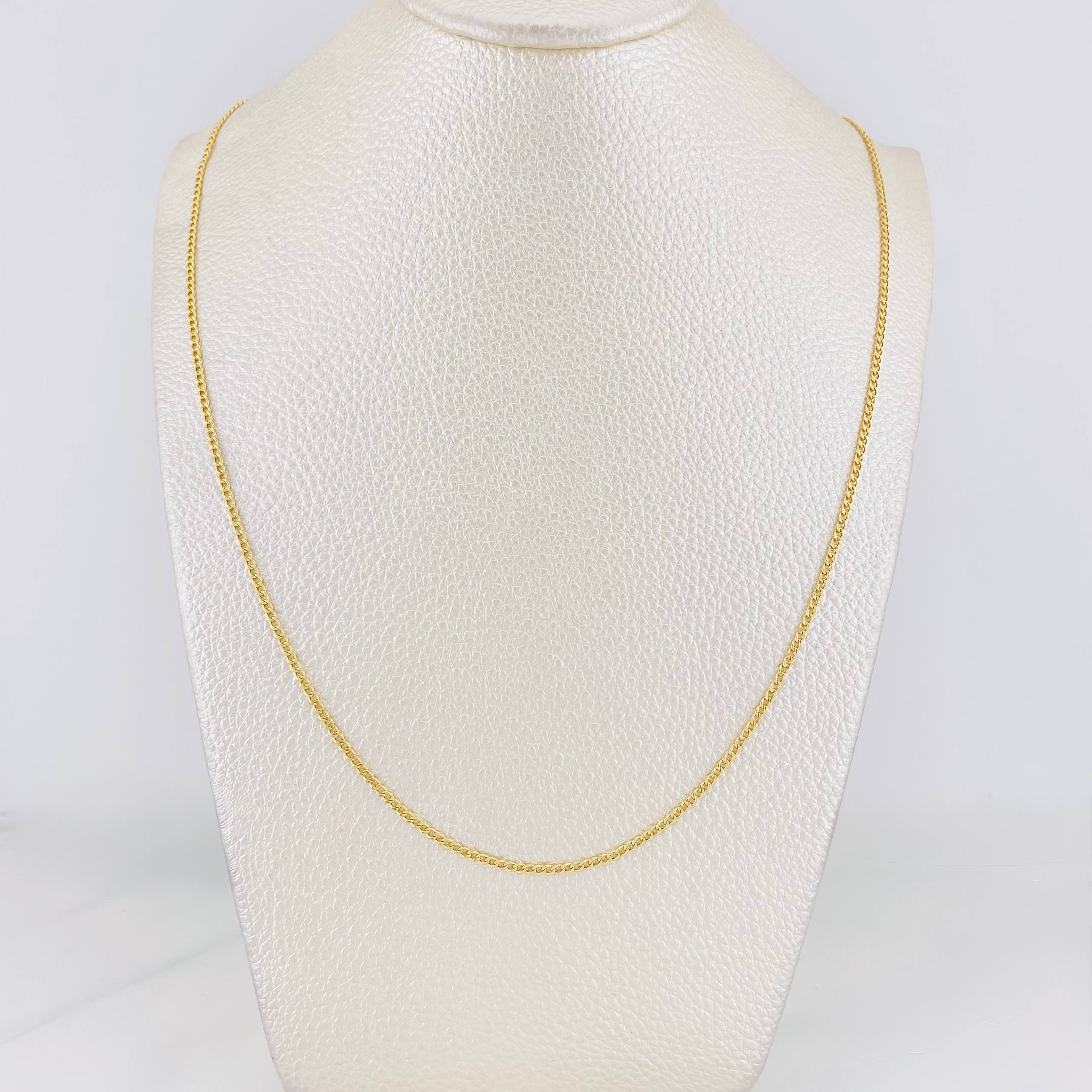 Cadena Cubana 1.1g / 40cm / 1.6mm Oro Amarillo 18K