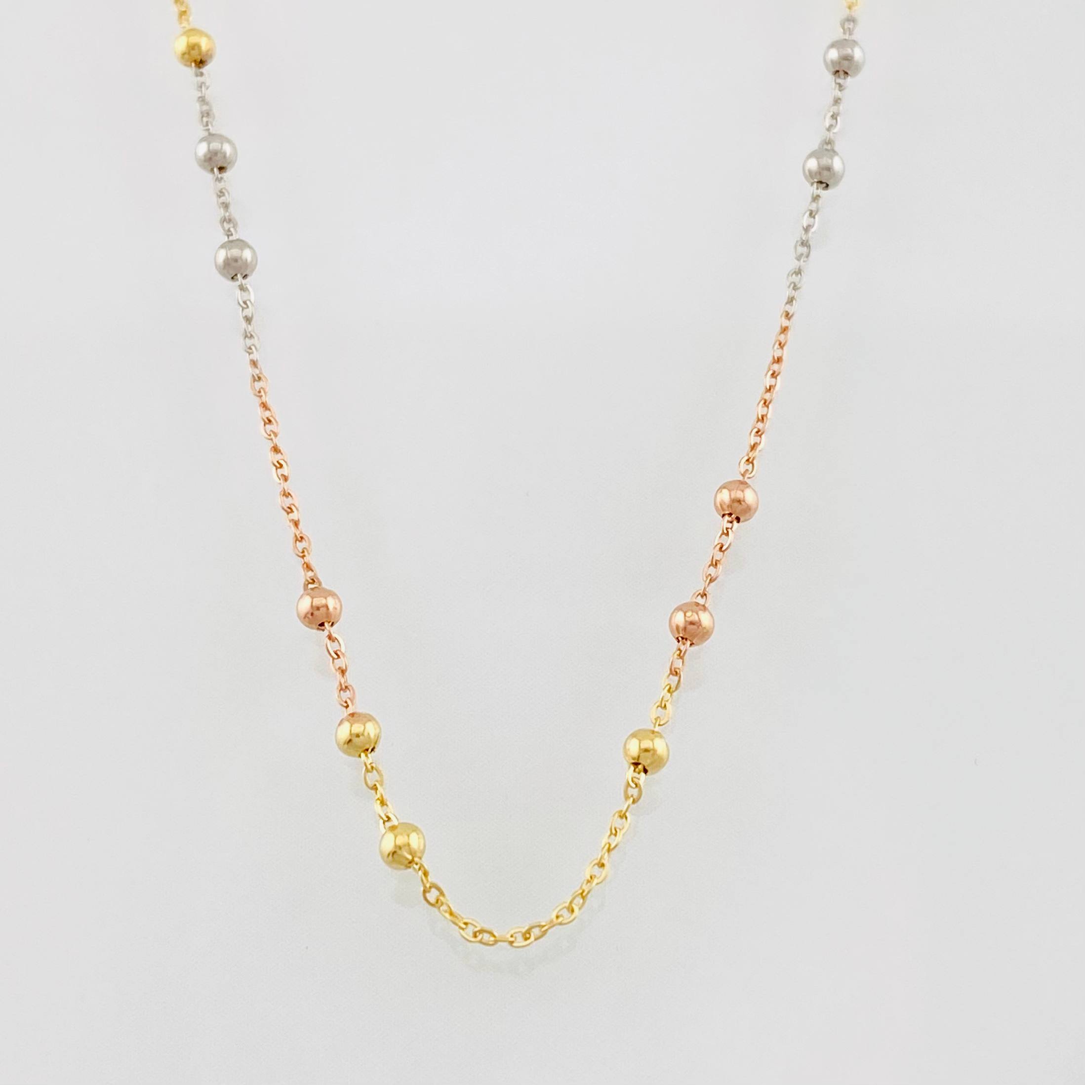 Cadena Aro Seguido 1.9g / 50cm / 0.8mm Tres Oros 18K