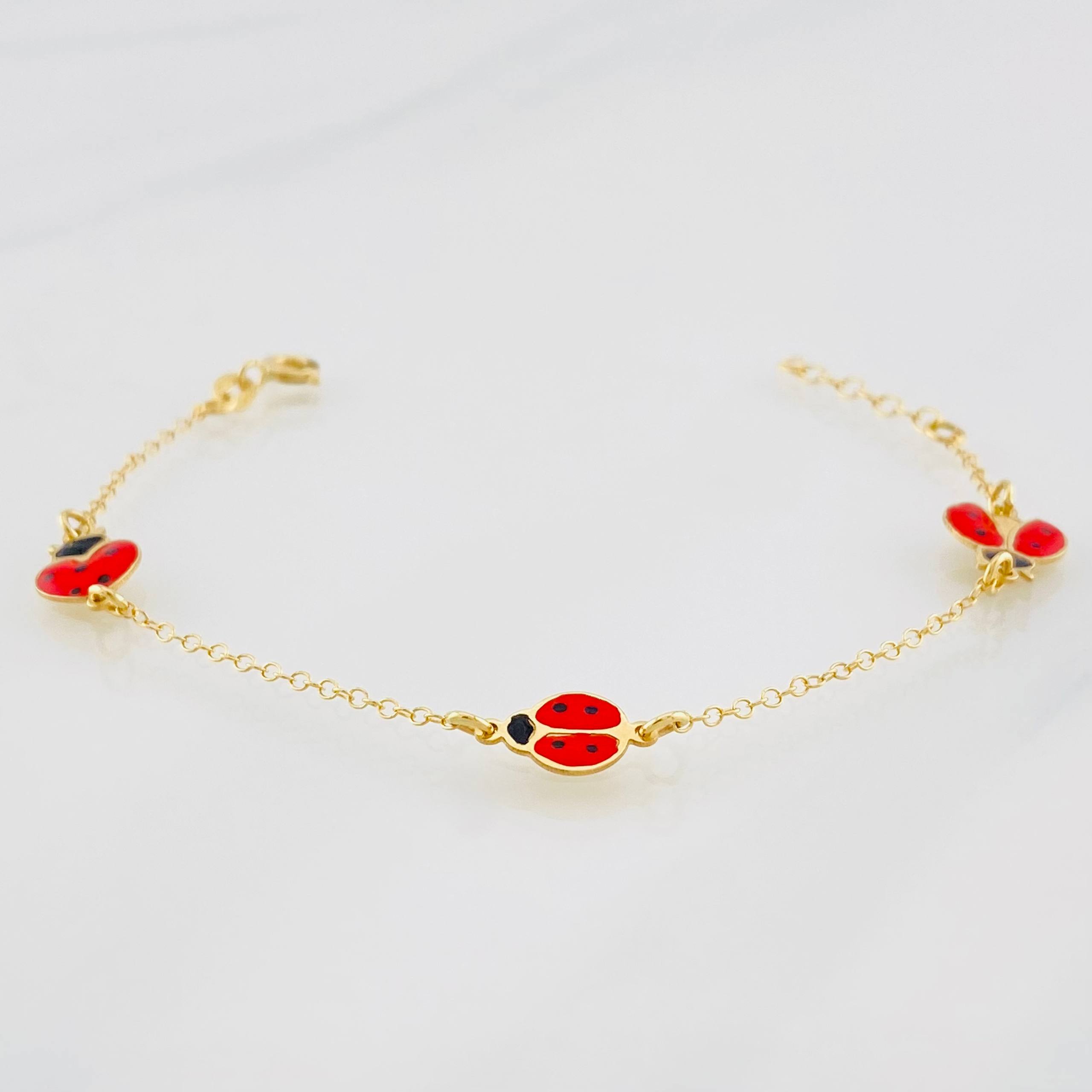 Pulso Aro Seguido Mariquitas 1.8g / 16cm / 1mm Oro Amarillo 18K