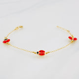 Pulso Aro Seguido Mariquitas 1.8g / 16cm / 1mm Oro Amarillo 18K