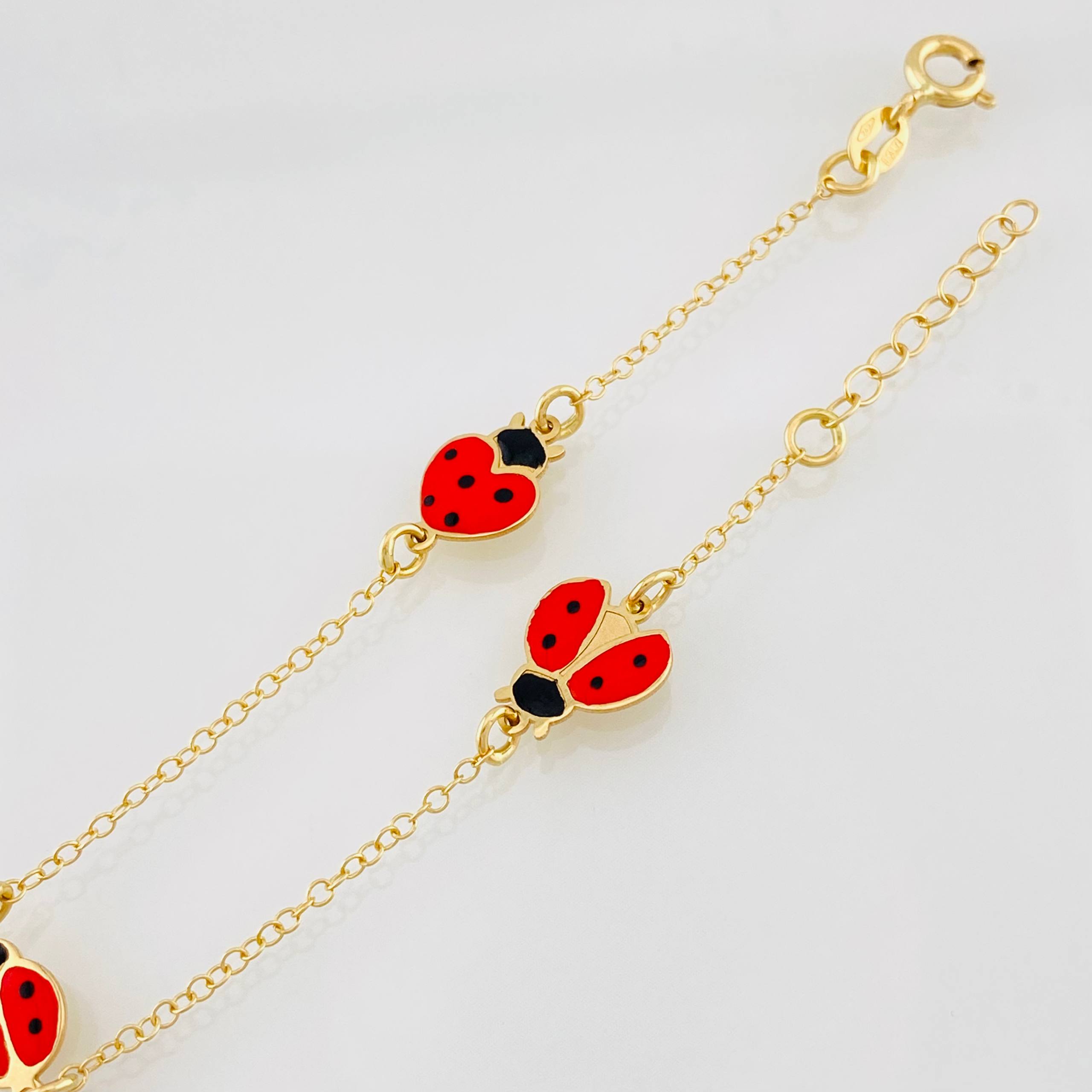 Pulso Aro Seguido Mariquitas 1.8g / 16cm / 1mm Oro Amarillo 18K