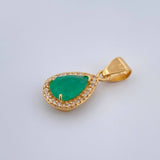Dije Gota Esmeralda 2.4gr / 2.4cm / Oro Amarillo18K %