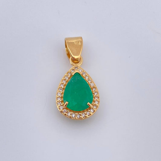 Dije Gota Esmeralda 2.4gr / 2.4cm / Oro Amarillo18K %