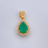 Dije Gota Esmeralda 2.4gr / 2.4cm / Oro Amarillo18K %