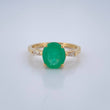 Anillo Solitario Ovalado Esmeralda 2.8gr / T6 / Oro Amarillo18K %