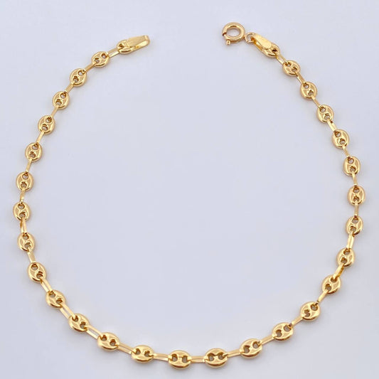 Tobillera Gc 2.8gr / 25.5cm / 3mm Oro Amarillo 18K &
