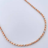 Cadena Rustica Espiga 10.65gr / 43.8cm / 1.65mm Dos Oros Blanco Rosa 18K %