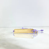 Pulsera Violeta Placa Paralela 1.5gr / 3cm-0.6cm / 3mm Bolas Lisas 8 und Oro Amarillo *