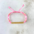 Pulsera Rosada Placa Rayada Floreada 1.6gr / 3cm-0.6cm / 4mm Bolas Diamantadas 4 und Oro Amarillo *