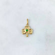 Dije Trebol 0.75gr / 1.3cm / Circon Verde Oro Amarillo
