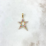 Dije Silueta Estrella 2.6gr / 3.8cm / Circones Blancos Colores Dos Oros Amarillo Blanco