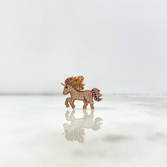 Dije Unicornio 3.5gr / 2.5cm / Circones Blancos Colores Oro Rosa