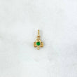 Dije Trebol 0.25gr / 0.8cm / Circon Verde Oro Amarillo