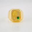 Anillo Sello Palmera 3.55g / T9 Oro Amarillo 18K