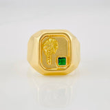 Anillo Sello Palmera 3.55g / T9 Oro Amarillo 18K