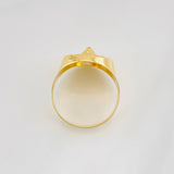 Anillo Sello Bordeado León 3.9g / T8 1/4 Oro Amarillo 18K