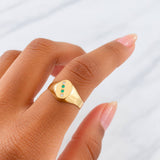 Anillo Sello Ovalado 1.6g / T7 3/4 Oro Amarillo 18K