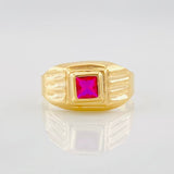 Anillo Sello Cuadrado 1.3g / T4 3/4 Oro Amarillo 18K