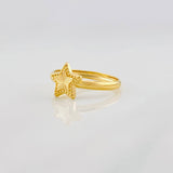 Anillo Estrella Diamantada 0.95g / T8 1/4 Oro Amarillo 18K