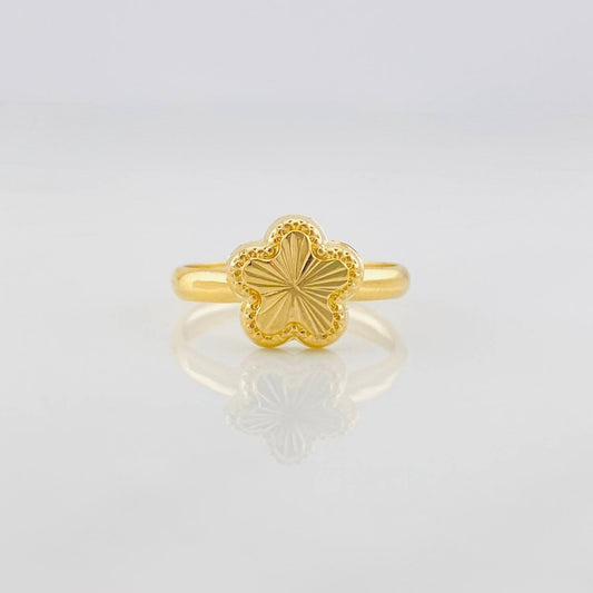 Anillo Flor Diamantada 1.05g / T7 1/4 Oro Amarillo 18K