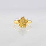 Anillo Flor Diamantada 1.05g / T7 1/2 Oro Amarillo 18K