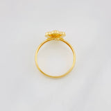 Anillo Flor Diamantada 1.05g / T7 1/2 Oro Amarillo 18K