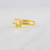 Anillo Elefante Diamantado 1g / T7 1/4 Oro Amarillo 18K