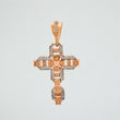 Dije Cruz Cristo 6.3 g / 4.5 cm Dos Oros Blanco Rosa 18K