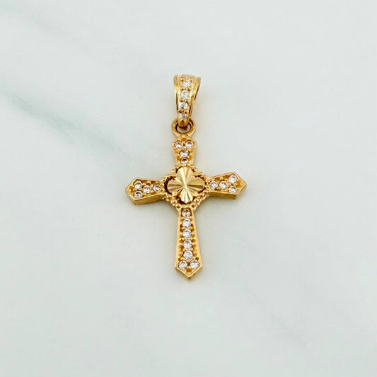Dije Cruz Trebol 1.2 g / 2.5 cm Oro Amarillo 18K