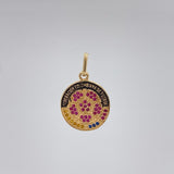 Dije Escudo Colombia 2 g / 2.4 cm Dos Oros Negro Amarillo 18K
