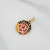 Dije Escudo Colombia 2 g / 2.4 cm Dos Oros Negro Amarillo 18K