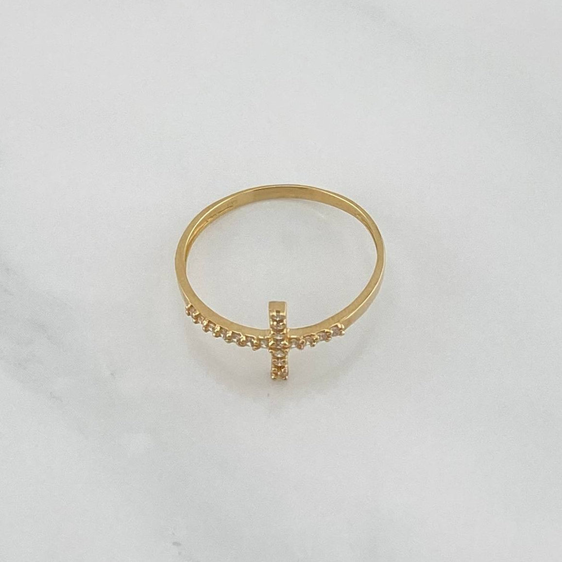 Anillo Cruz 1 g / T6 1/4 Oro Amarillo 18K
