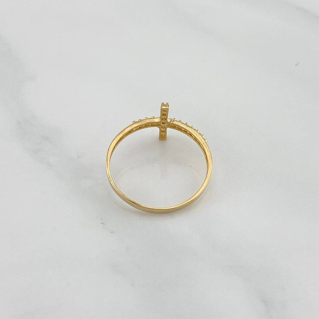 Anillo Cruz 1 g / T6 1/4 Oro Amarillo 18K