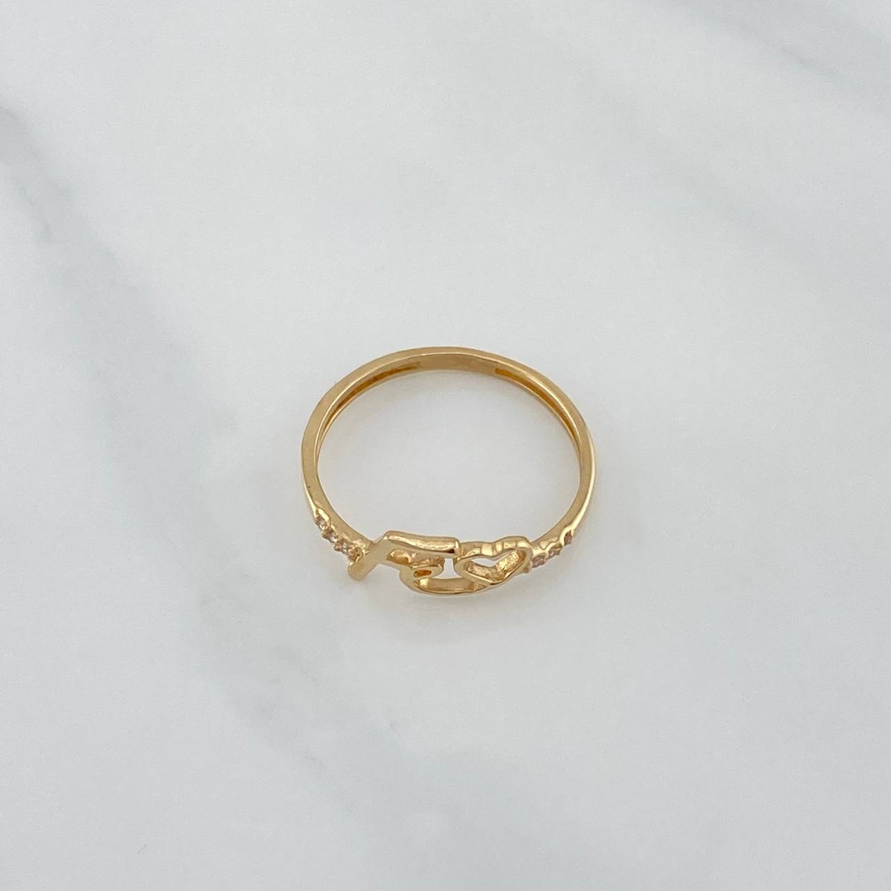 Anillo Fe Corazon 1.5 g / T6 3/4 Oro Amarillo 18K