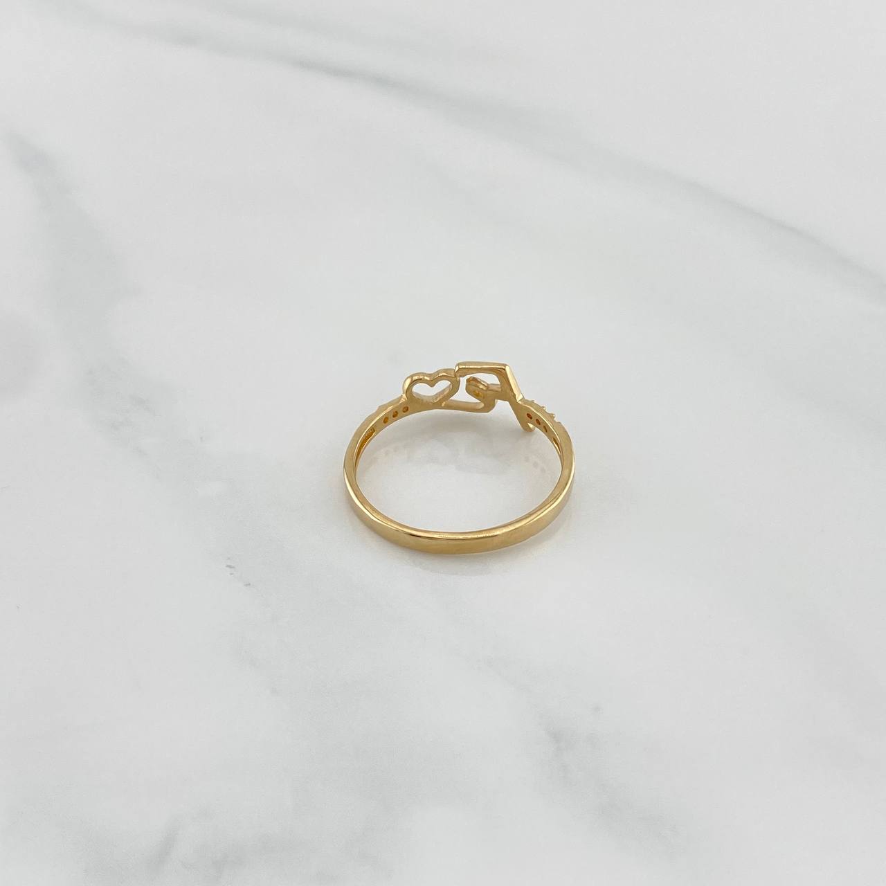 Anillo Fe Corazon 1.5 g / T6 3/4 Oro Amarillo 18K